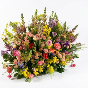 Grand devant de tombe multicolore Valley pour deuil et cérémonie - La Maison Fleurie Douai